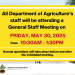 DOA Staff Meeting – Friday May 30 – Brief Closure